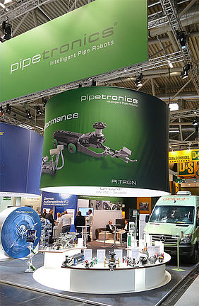 The stand of Pipetronics® and its partner companies RELINEEUROPE® and RELINEAPTEC® at the IFAT 2018 in Munich